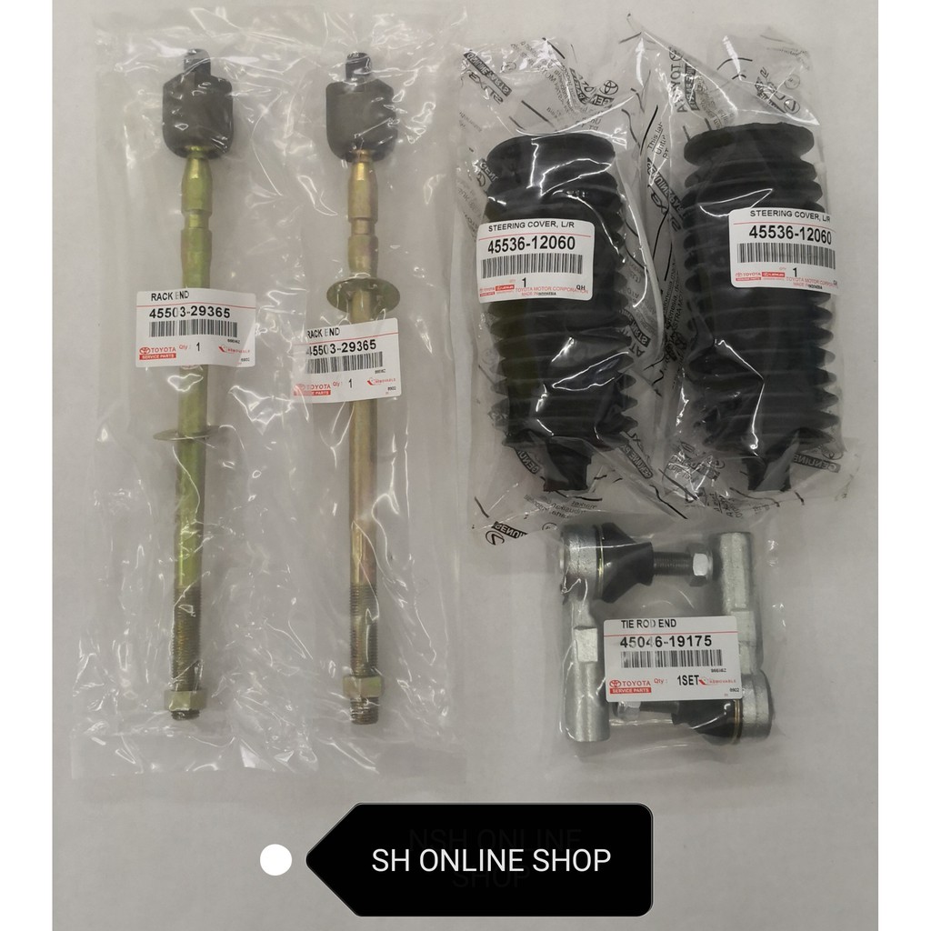 Tie Rod End+Rack End+Steering Boot Cover (Toyota Oem) for Toyota