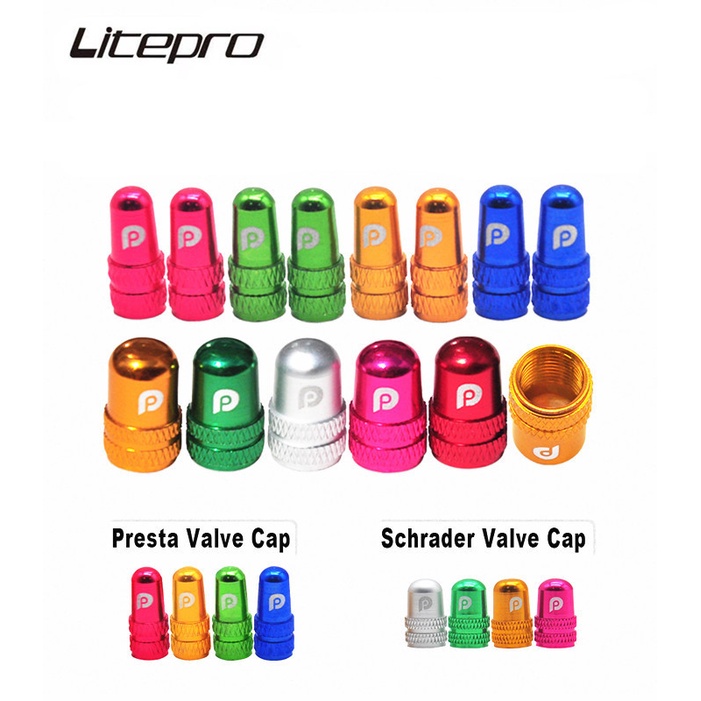 Litepro MTB Bicycle Tire Valve Cap Schrader Presta Type Valve Aluminum