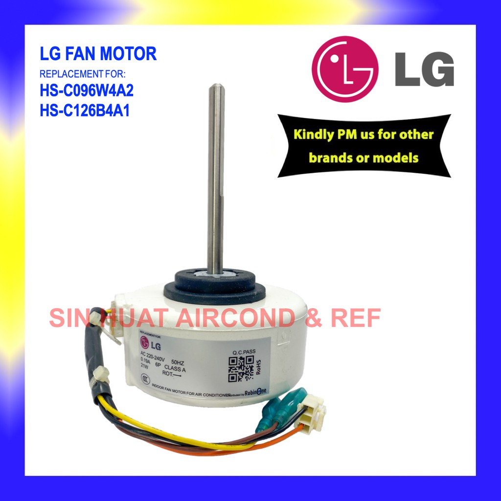LG Indoor Fan Motor LG HSC096W4A2 / HSC126B4A1 Replacement Motor