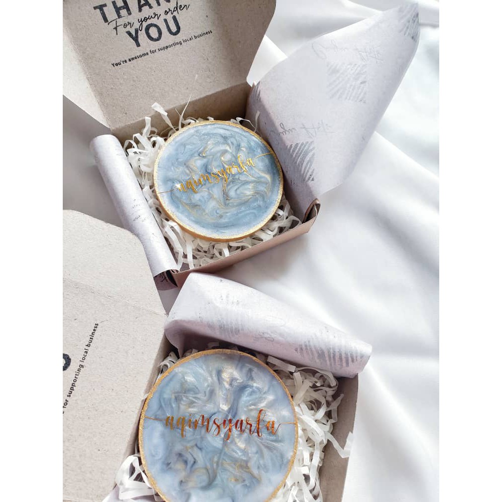 (PERSONALIZED COASTER) Resin marble effect/coaster/gift/personalized/custom Shopee Malaysia