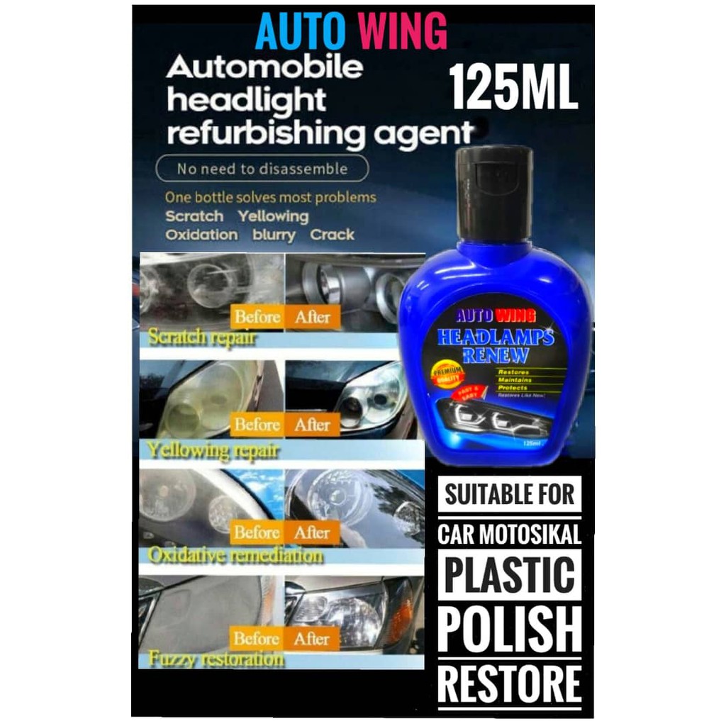 Car Headlamp Repair Polish Restore Renew Wax Coating