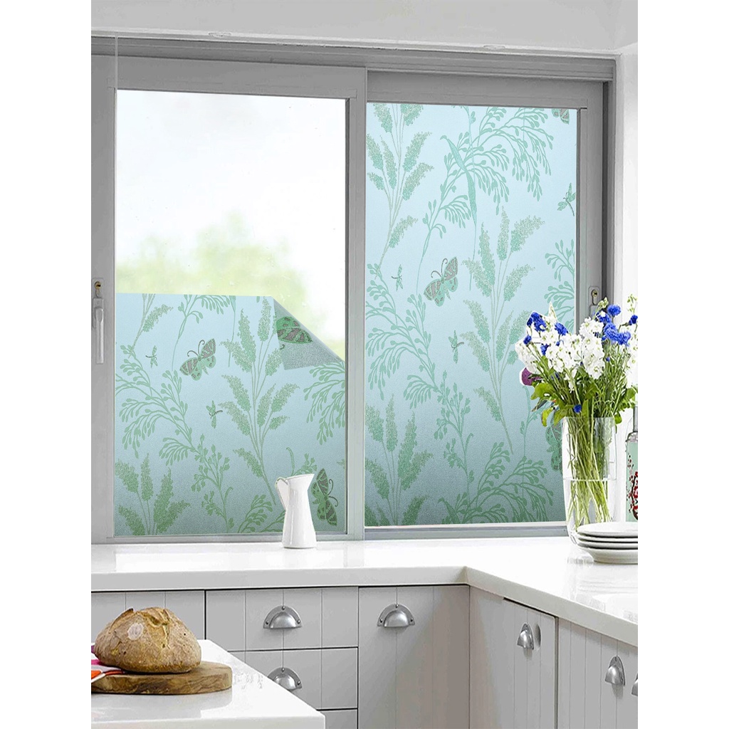 Window Privacy Film Frosted Glass Static Glass Window Film Art Deco
