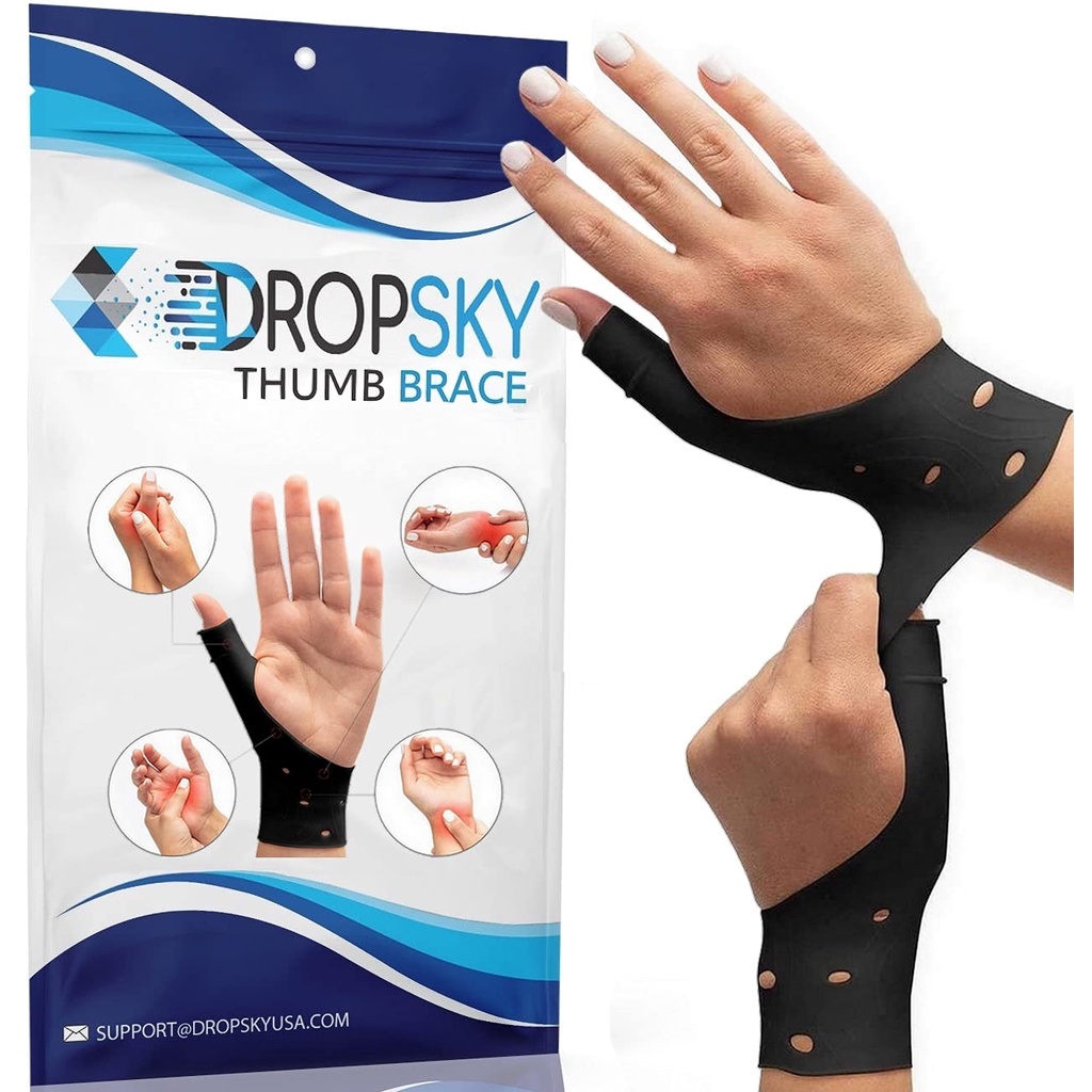 DropSky [4 Pieces] Gel Wrist Thumb Support Braces Soft Waterproof, Relief Pain Carpal Tunnel