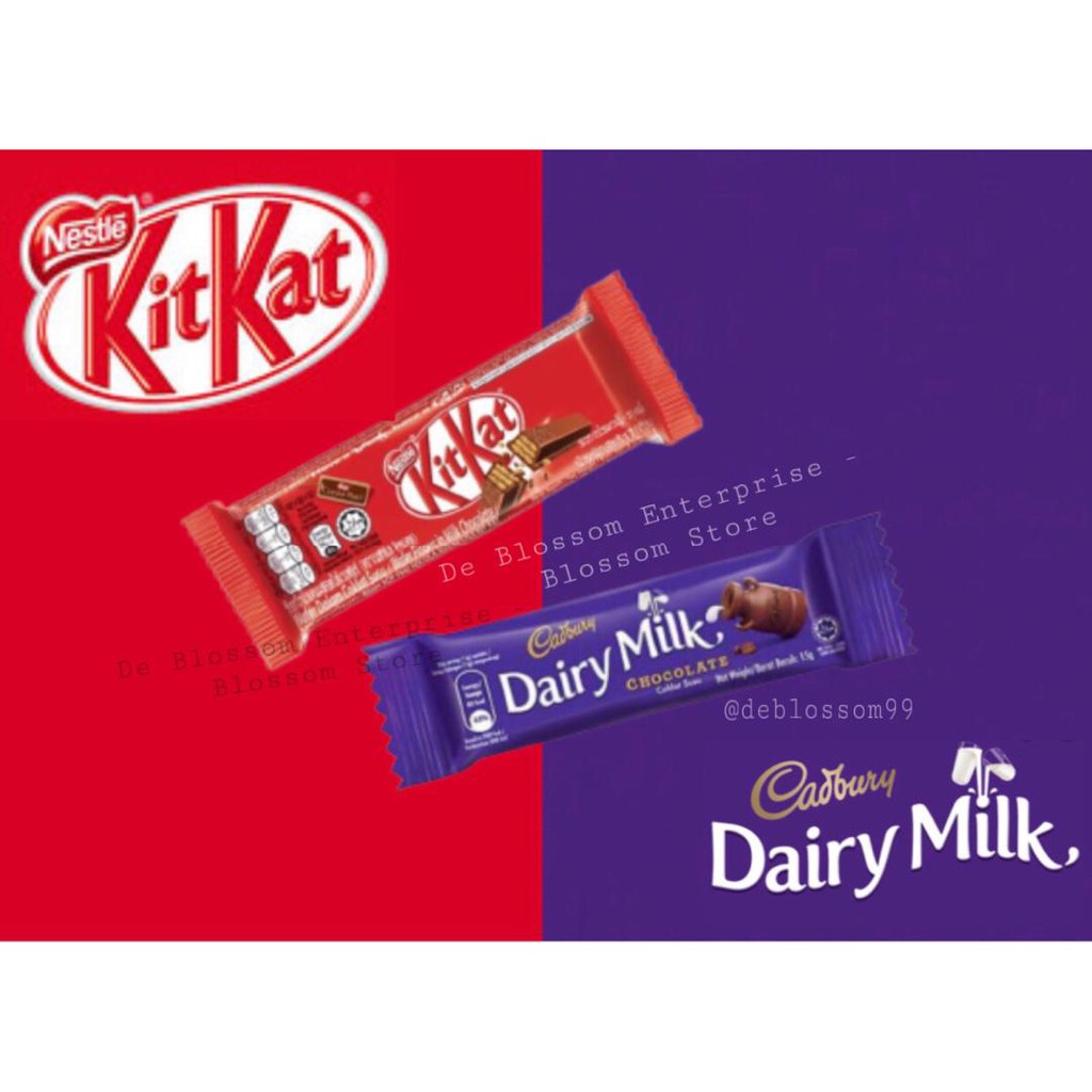 Nestle KitKat Chocolate 2F 17g Cadbury Dairy Milk Chocolate Bar 15g
