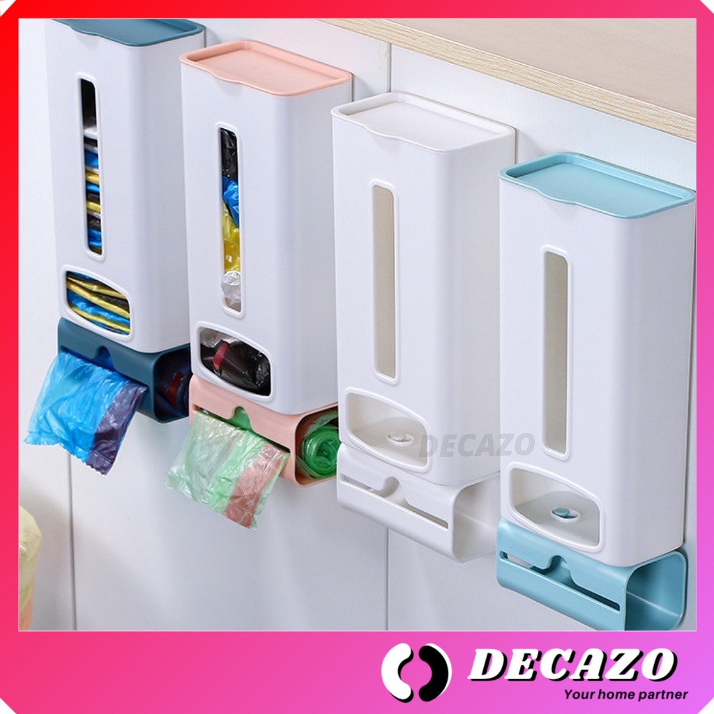 Wall Mounted Plastic Bag Storage Box Garbage Bag Holder Grocery Trash