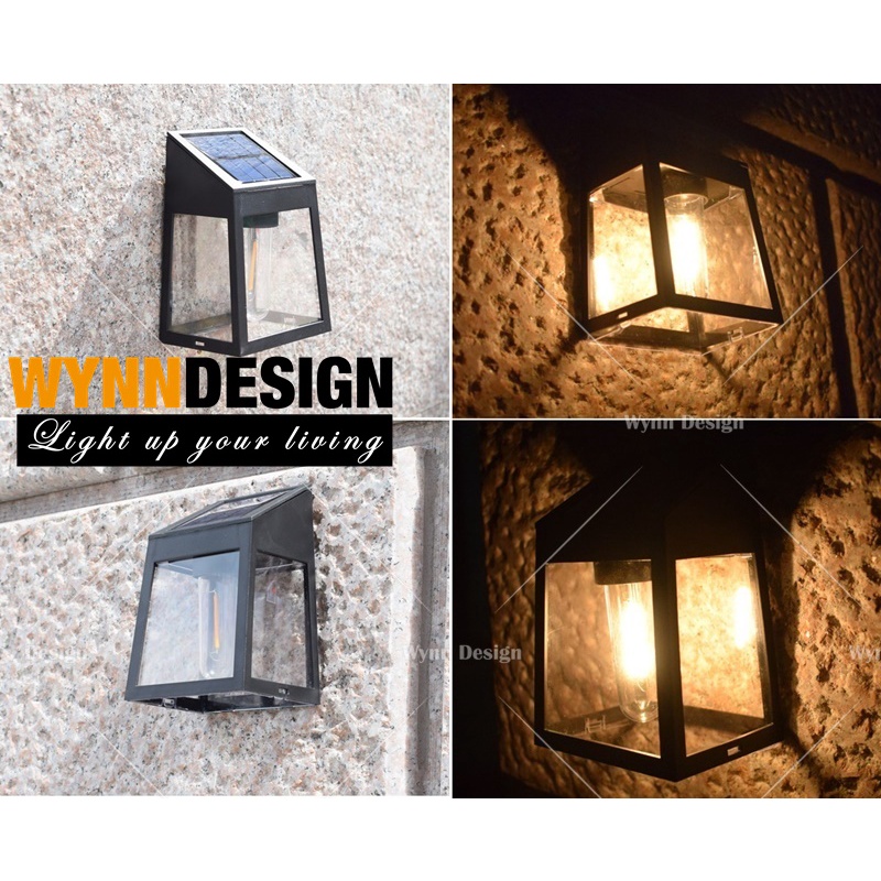 Wynn Design Solar PVC Wall Lamp Garden Lamp Landscape Light Lampu Solar