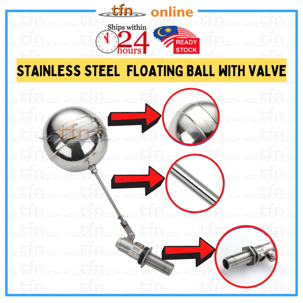 STAINLESS STEEL HEAVY DUTY BALL FLOAT VALVE PELAMPUNG BOLA TANGKI AIR
