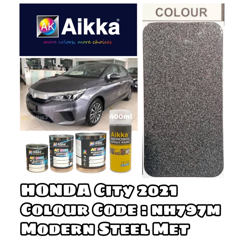 AIKKA AUTOMOTIVE PAINT/HONDA CITY NH797MB* PEARL/MODERN STEEL MET