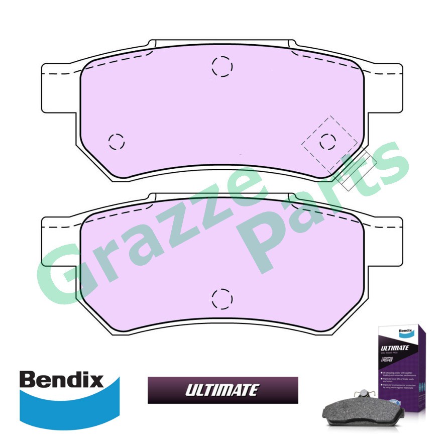 Bendix Ultimate Disc Brake Pad Rear for DB1163 Honda City SEL TMO Jazz