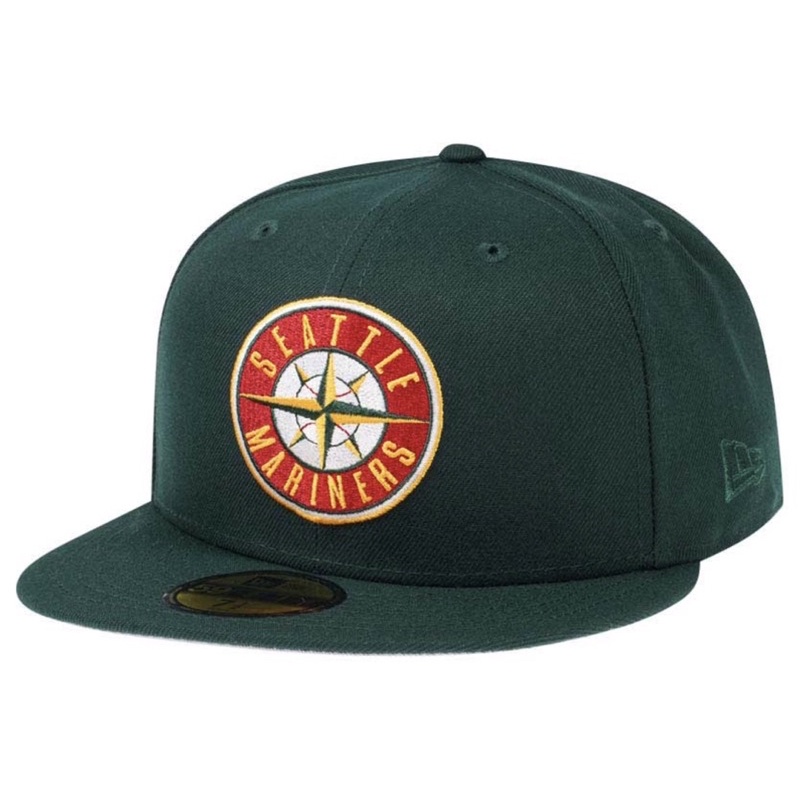 NEW ERA 59FIFTY SEATTLE MARINERS PLAIN DARK GREEN FITTED CAP Shopee