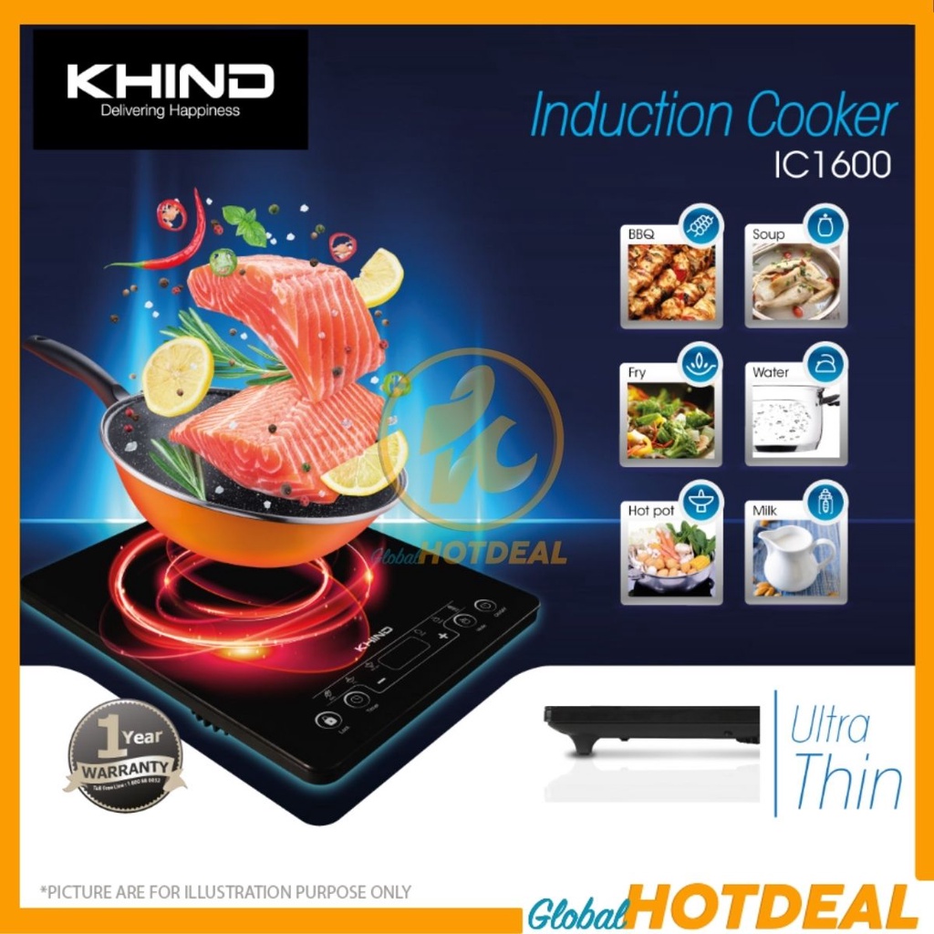 [READY STOCK] KHIND Induction Cooker IC1600 Dapur Electric Khind Periuk