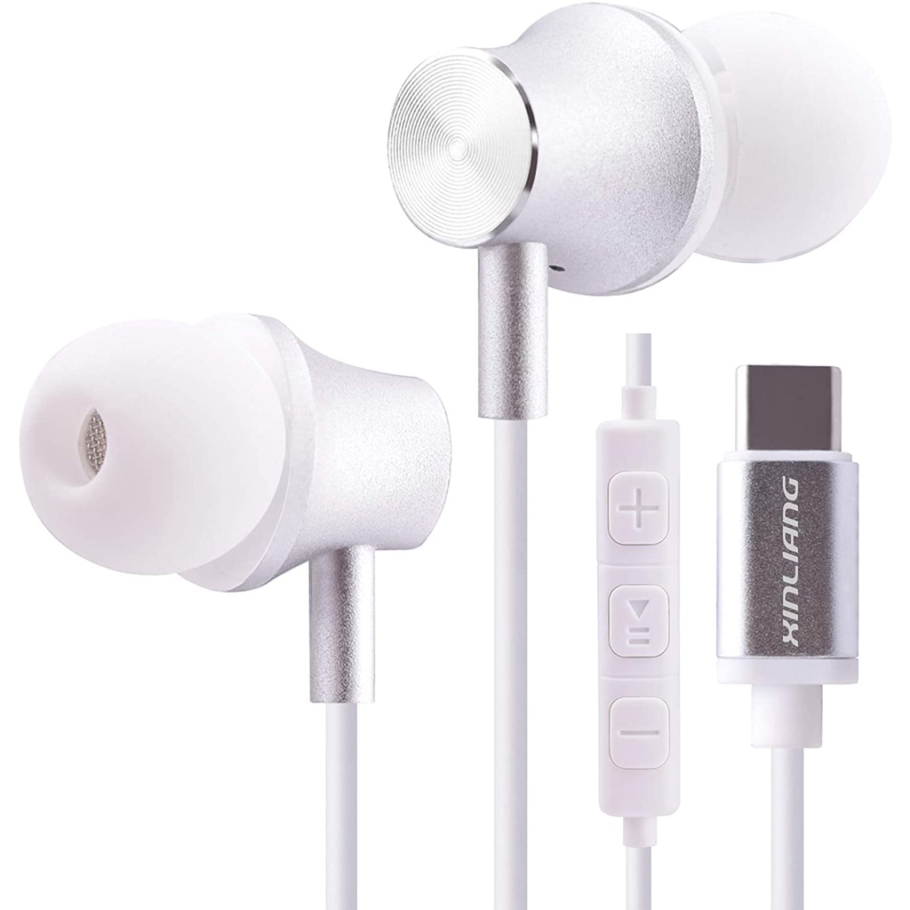 USB C Headphone with Microphone & Volume Control, XINLIANG Type C