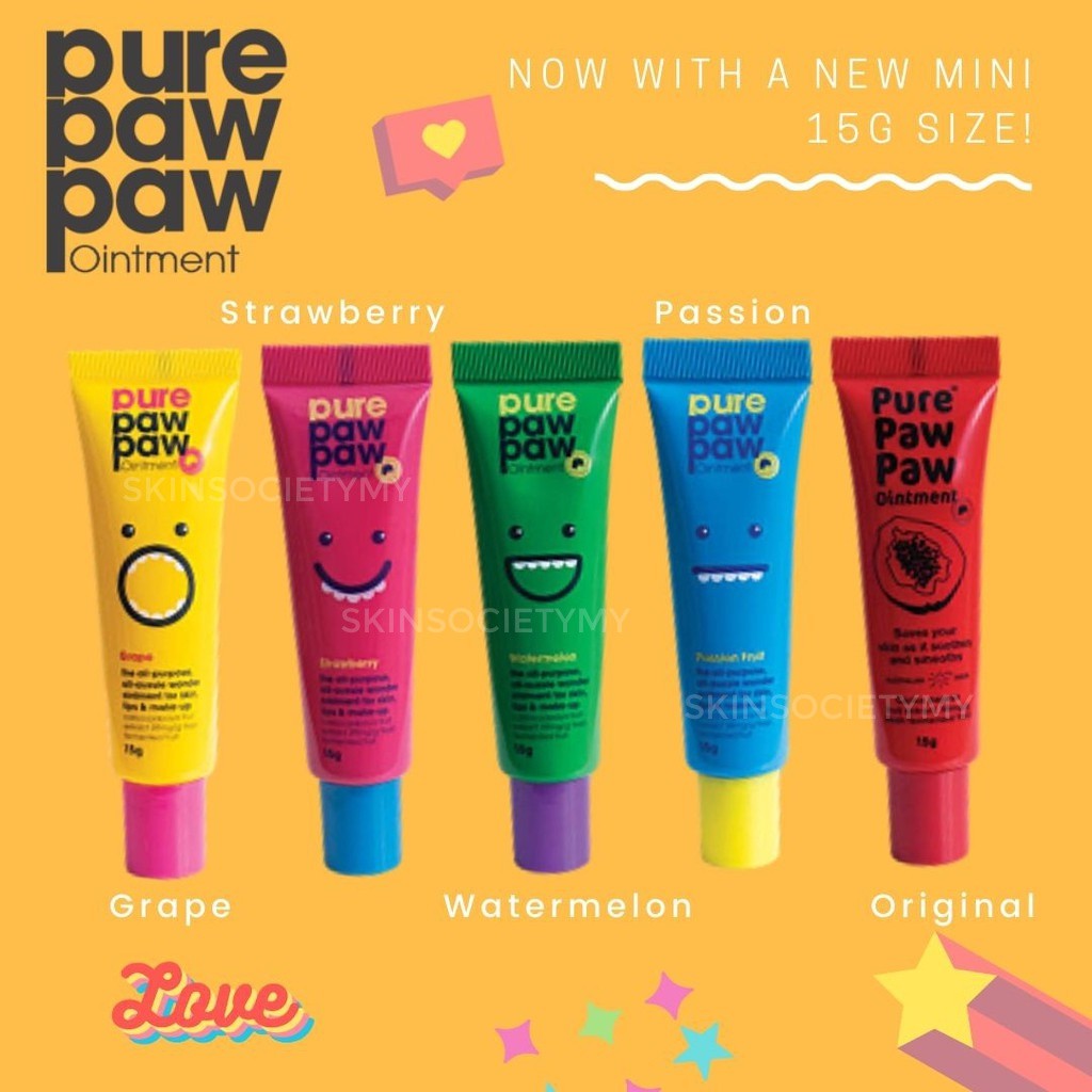 Pure Paw Paw Ointment 15g Australia For lips/rash/bites/diaper