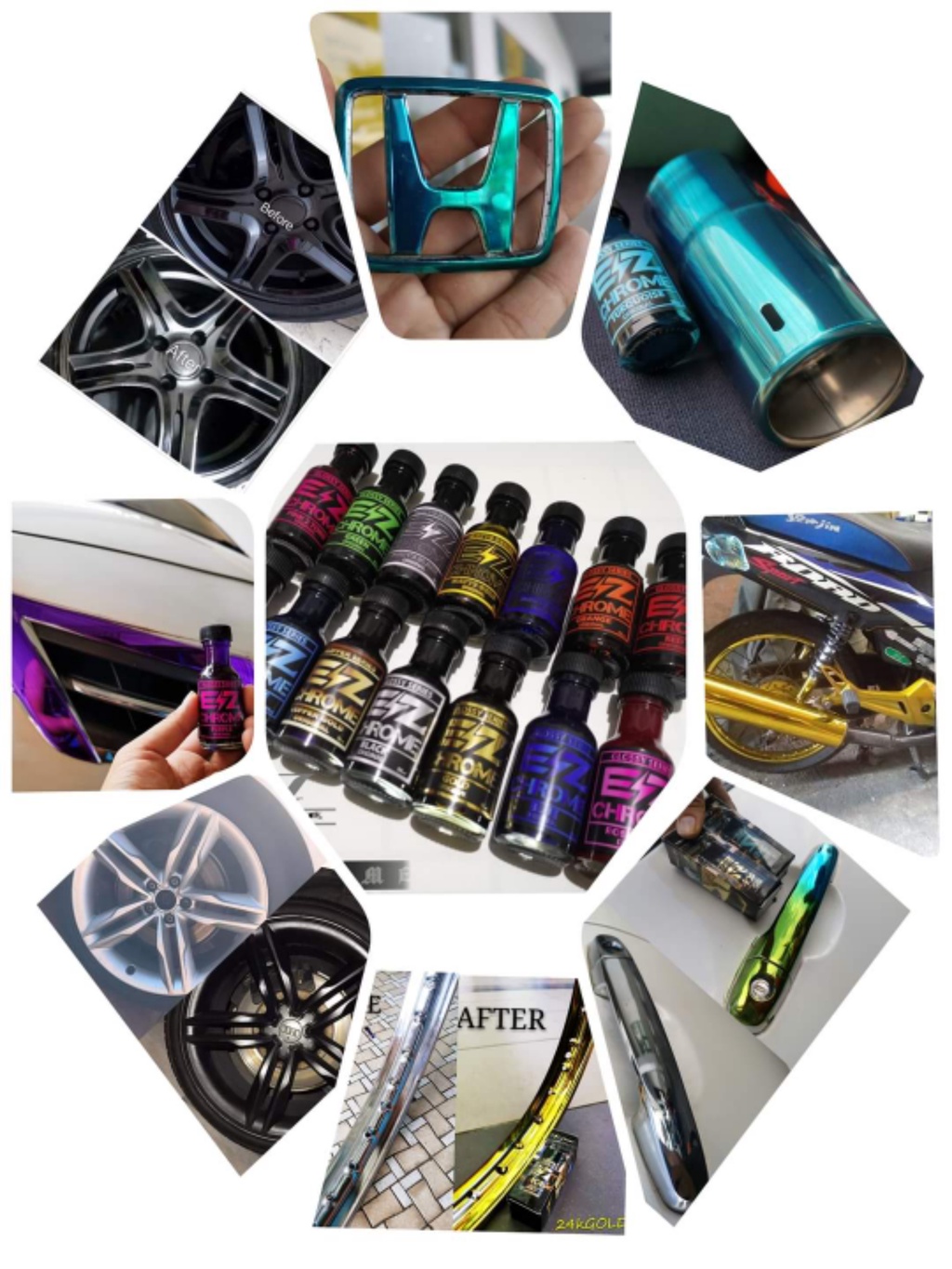 Gold Chrome Paint (Ready stock)Ez Chrome Samurai Spray Paint Magic