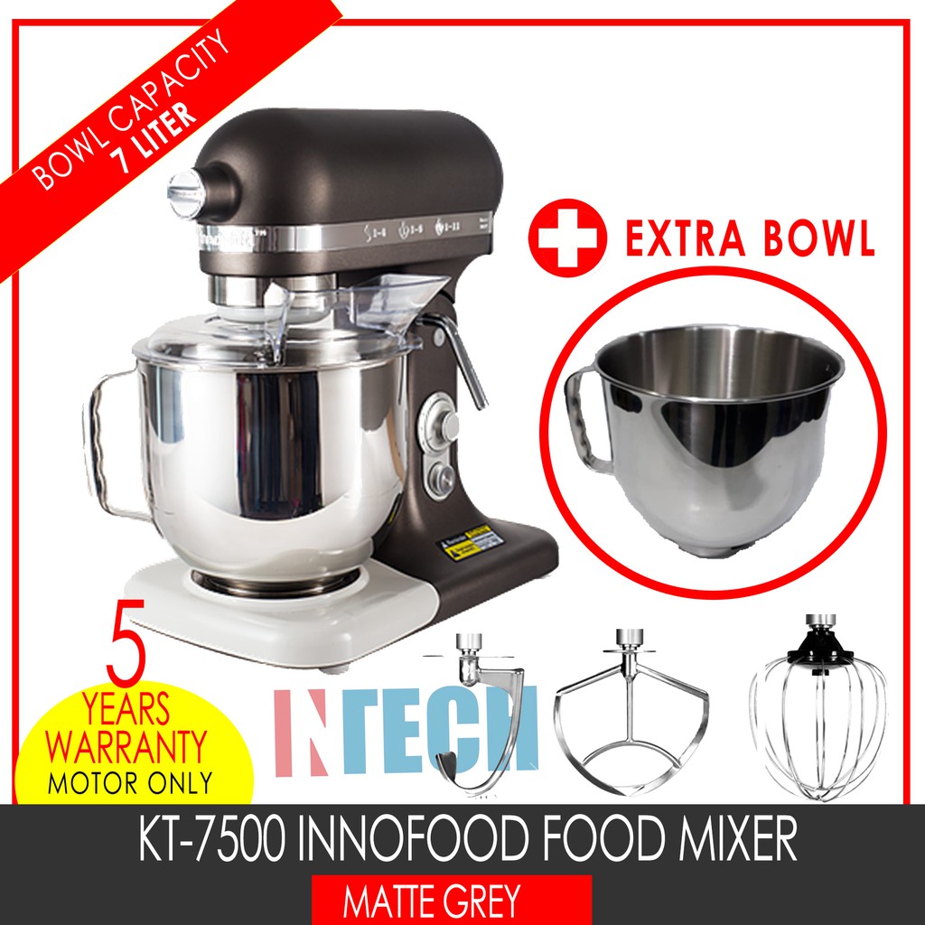 INNOFOOD KTB7/KT7500 HEAVY DUTY STAND MIXER COMES WITH 2 BOWLS