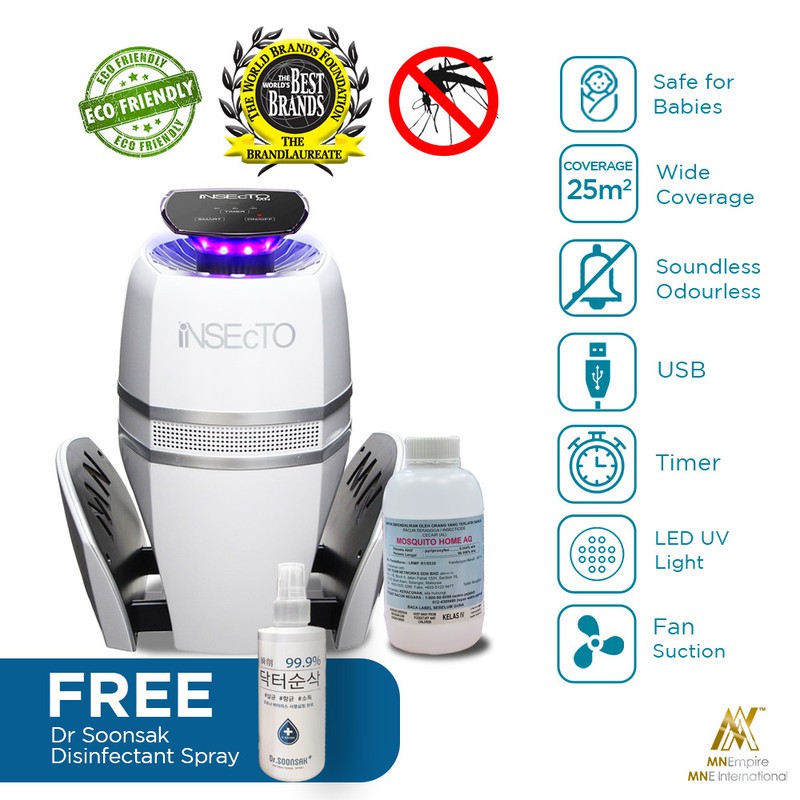 INSECTO Lure & Kill [Aedes Mosquito Trap (White) + Organic Solution