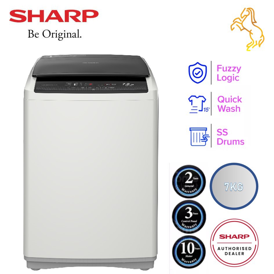 SHARP Washing Machine 7KG FULLY Automatic ES718X MESIN BASUH WASHER