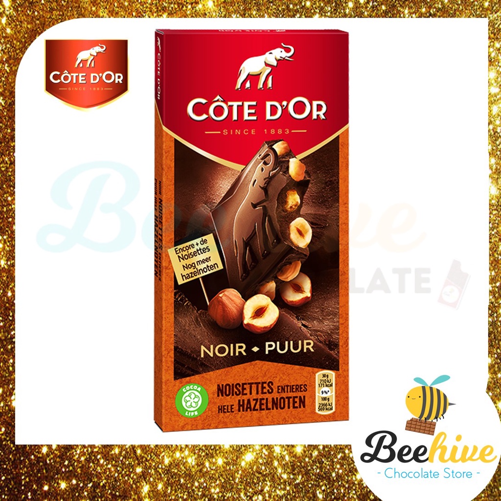 Cote D Or Dark Whole Hazelnut Chocolate 180g Shopee Malaysia