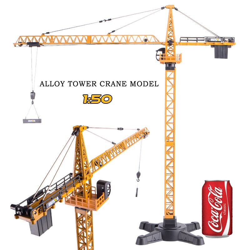 1/50 Scale Tower Crane Model Diecast engineering vehicle Collectable