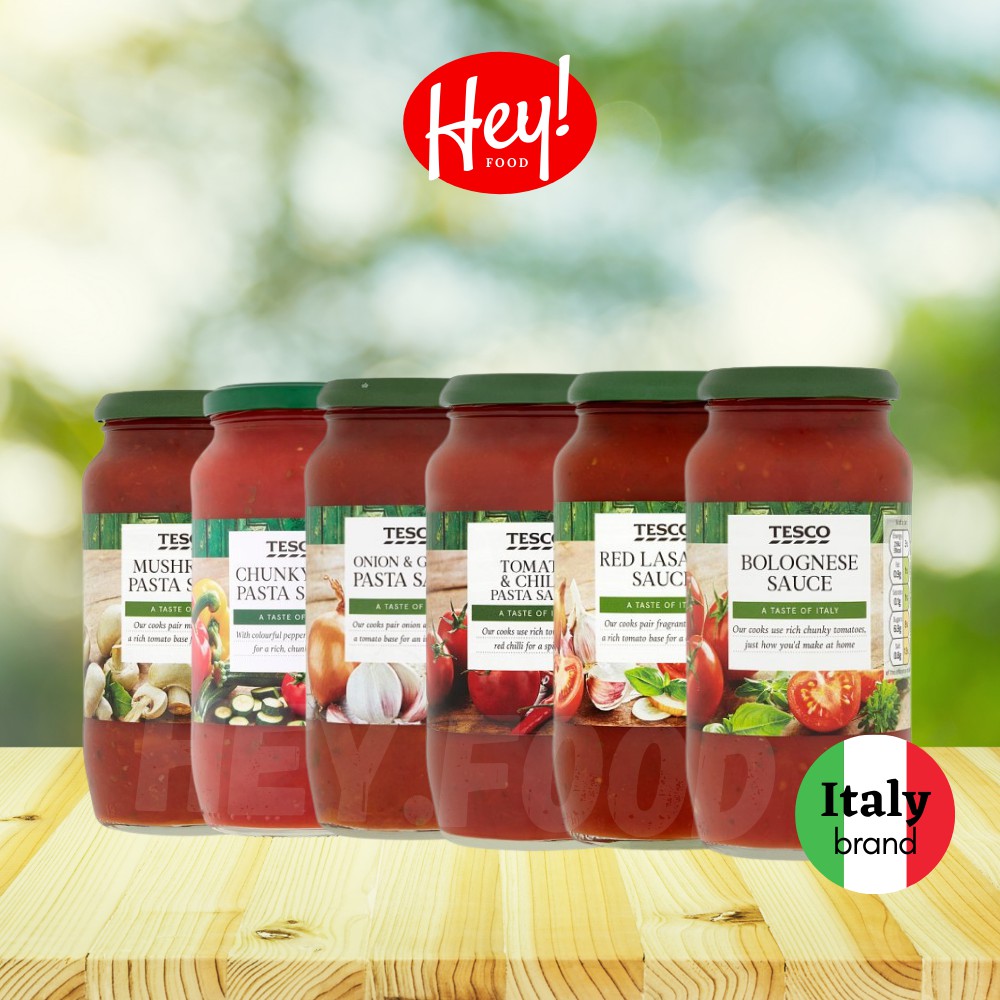 TESCO Pasta Sauce (500g) Mushroom/ Chunky Veg/ Onion & Garlic/ Tomato