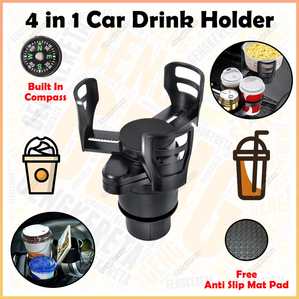 Adjustable Car Cup Holder 4 In 1 Car Drink Holder Bottle Drink Cup Expand Adapter Base Tray DIY