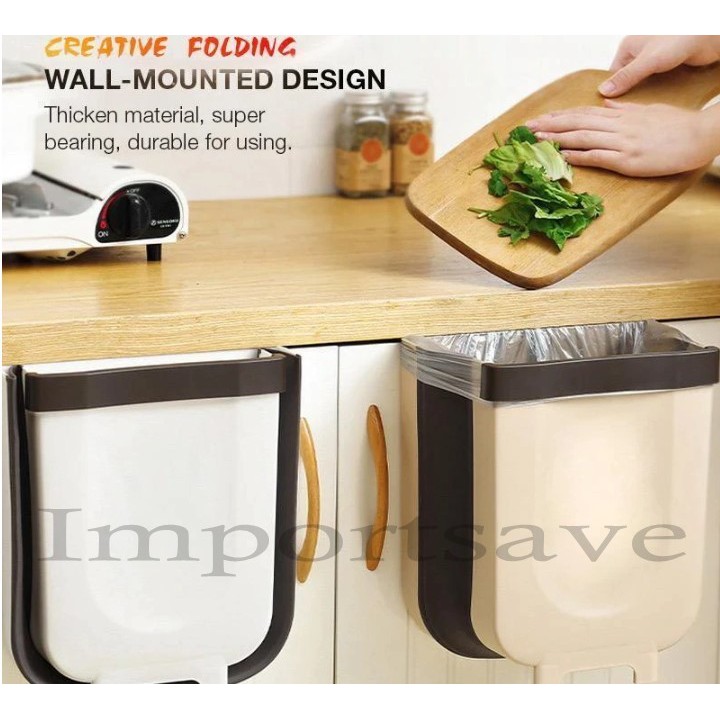 Ready Stock Hanging Trash Can Wall Mounted Folding Kitchen Door
