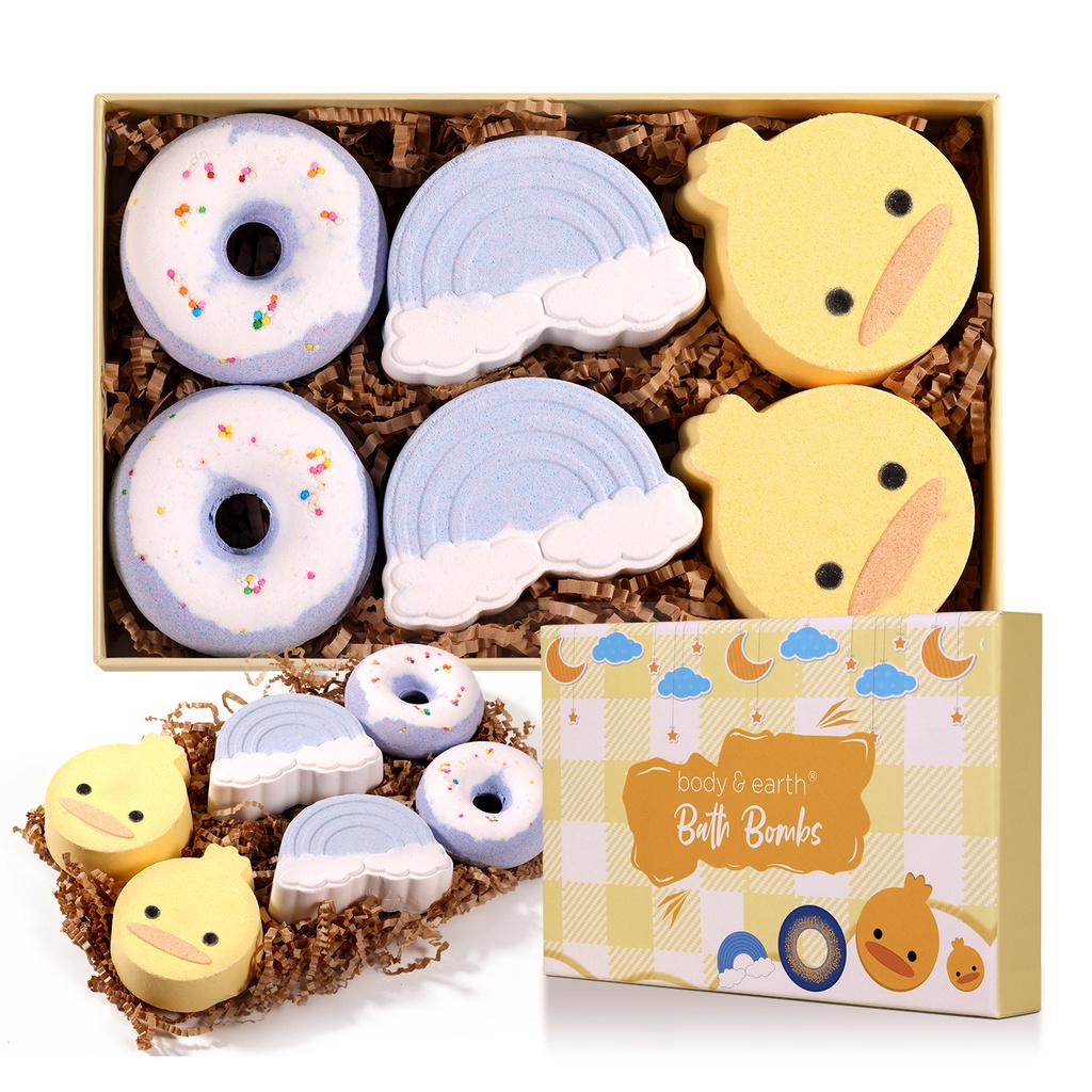 Body & Earth Bath Bombs Gifts Sets 6 Pcs Christmas Gift for Kids Women