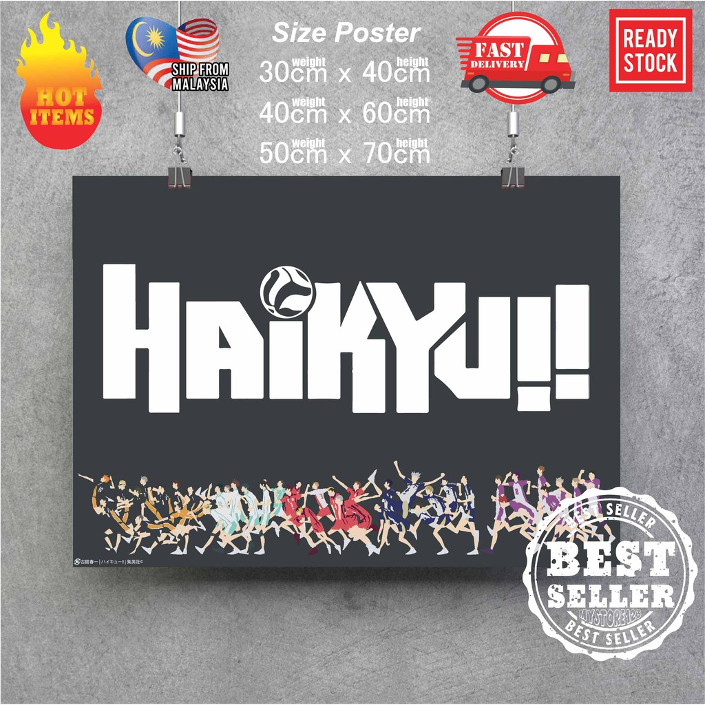 [EADY STOCK] Haikyuu!! poster Hinata Shoyo kageyama tobio poster