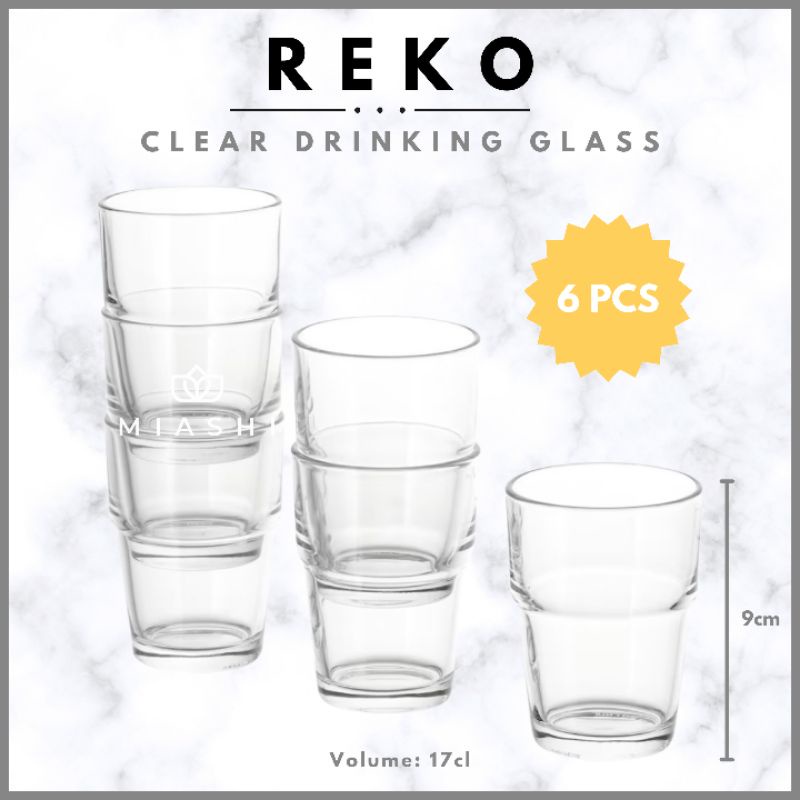 IKEA REKO Clear Glass ( 6pcs ), Drinking Glass, Gelas Kaca, Cawan
