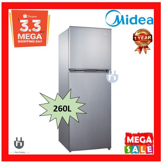 MIDEA DOUBLE DOOR REFRIGERATOR MD262V (260L) Shopee Malaysia
