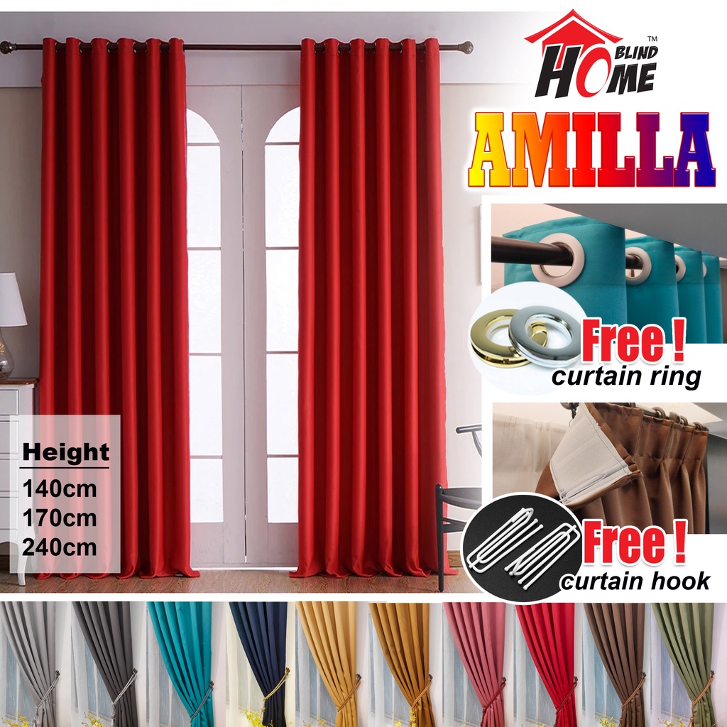 [HOMEBLIND] AMILLA Semi Blackout curtain / Hook or Eyelet Type