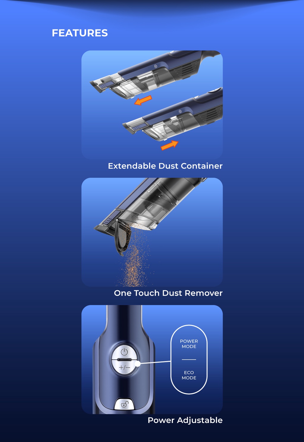 PerySmith Cordless Handheld Vacuum Cleaner Sonic Pro X1 PGMall