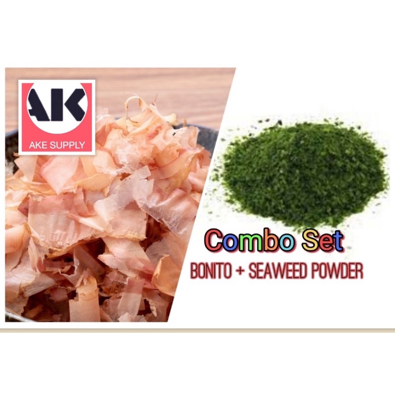 Combo Set Bonito Flakes katsuobushi dan Seaweed Takoyaki Shredded Seaweed Kizami Nori Halal