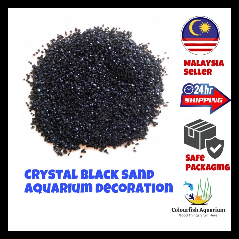 Colourfish Crystal Black Sand Aquarium Decoration 1kg Shopee Malaysia