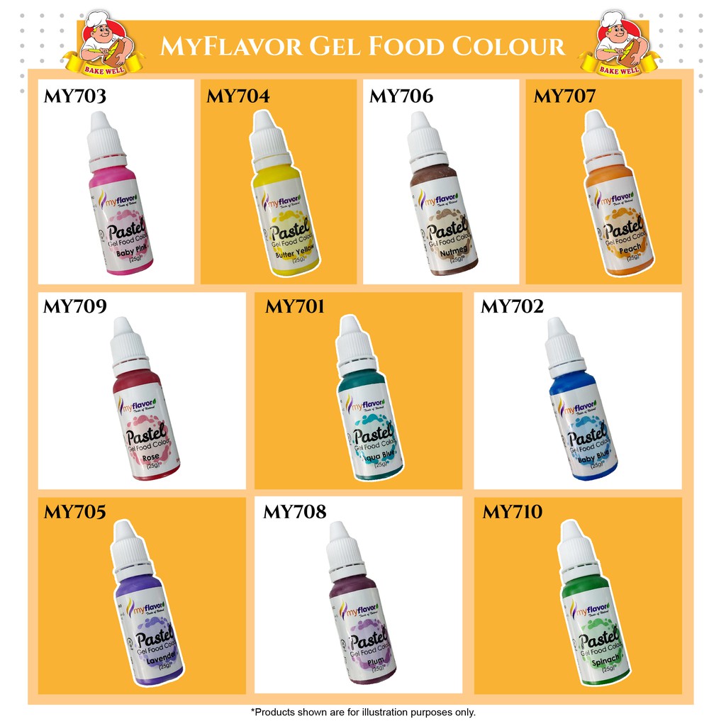 My Flavor Pastel Gel Based Food Coloring Edible Food Colouring Shopee Malaysia