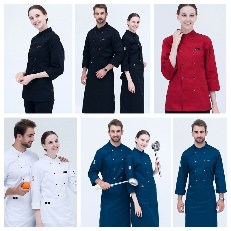 Ready Stock Kitchen uniform longsleeved hotel restaurant cake shop