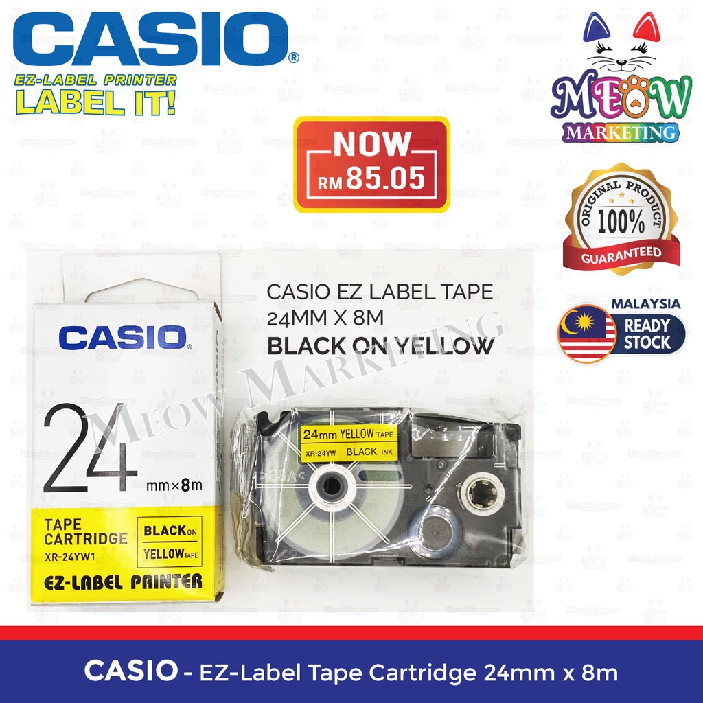 Casio EZ Label Printer Tape Cartridge (ORIGINAL) for Casio Label