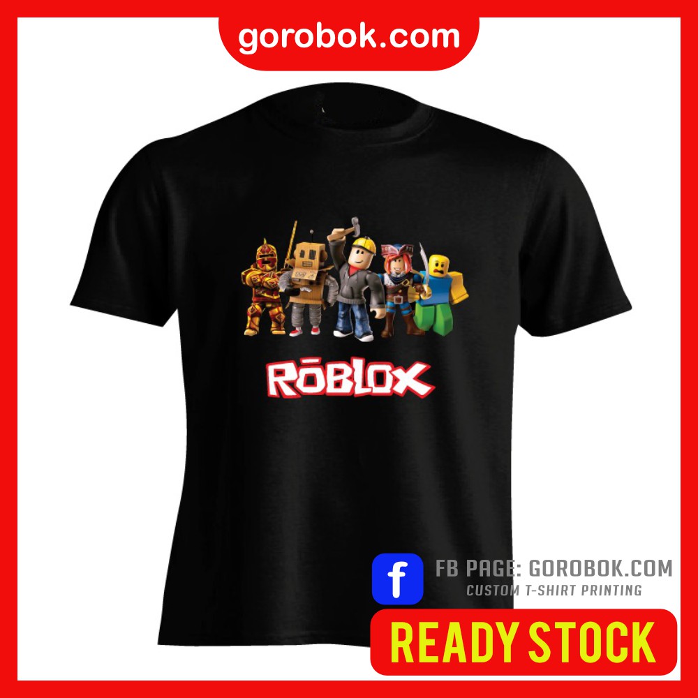 Tshirt Roblox Viral Mobile Game 100 Cotton Lembut dan Selesa untuk