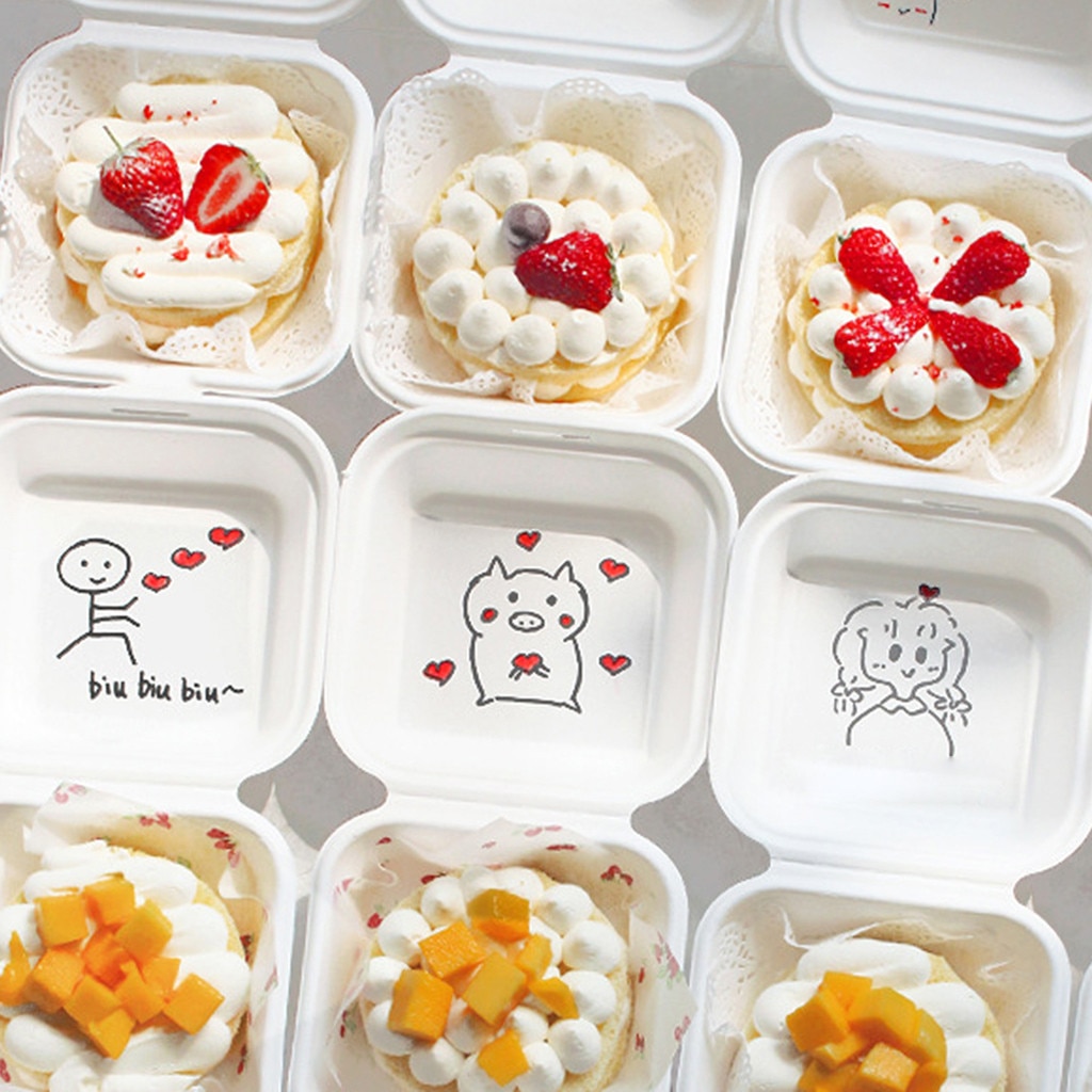 Bento Box Disposable Lunch Box Burger Sushi Snack Box Baked Cake Box Microwave Home Portable