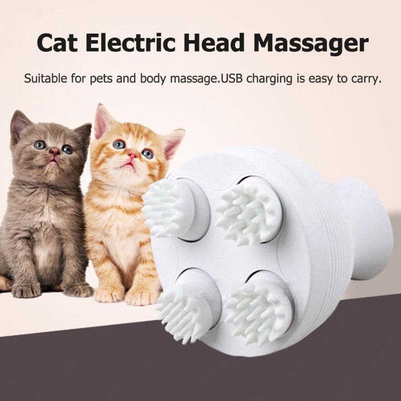 Electric Cat Toy Pet Head Massager Handheld Massage Brush Automatic