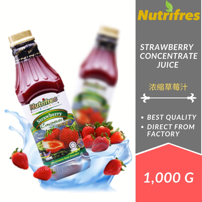 Nutrifres Strawberry Fruit Juice Concentrate / Cordial (1 Liter)