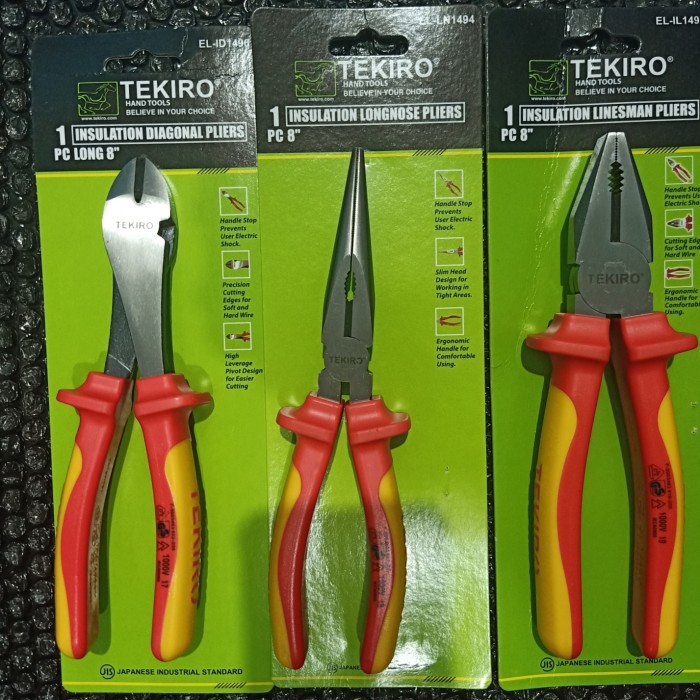 Electric Pliers Tekiro 3 Pcs 8 inch Pliers Set 8 inch Electrical