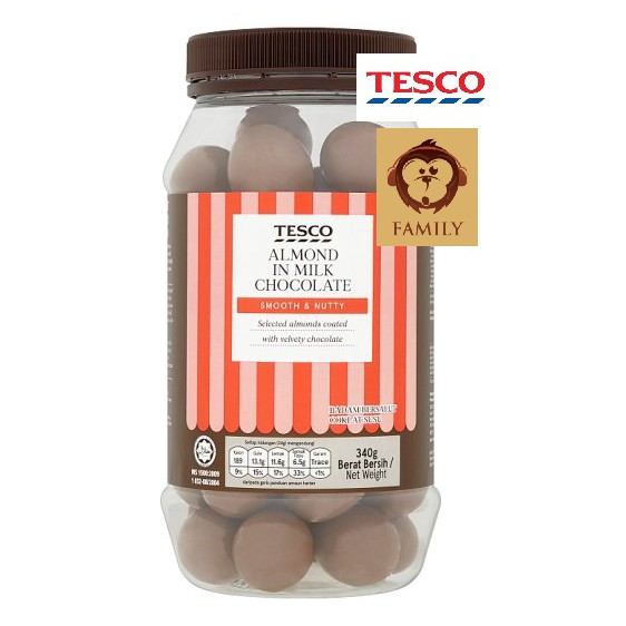 Tesco Almond in Milk Chocolate 340g Shopee Malaysia