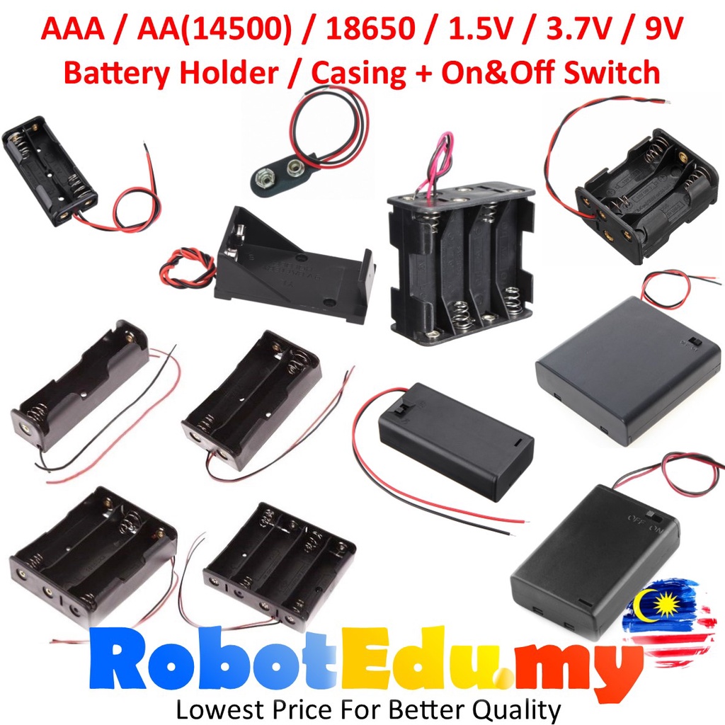 Battery Holder only/ Casing with On & Off Switch Single / Double Slot