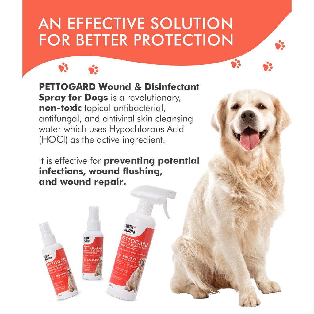 [ Local Ready Stocks ] MEDI+KURIN HOCL PETTOGARD Wound & Disinfectant