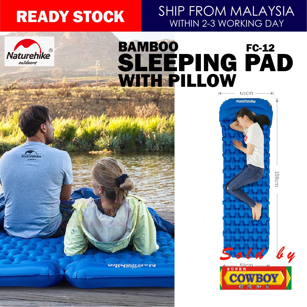 Naturehike Bamboo Sleeping Pad with Pillow/Outdoor/Mat Air Moistureproof Camping Air Mattress