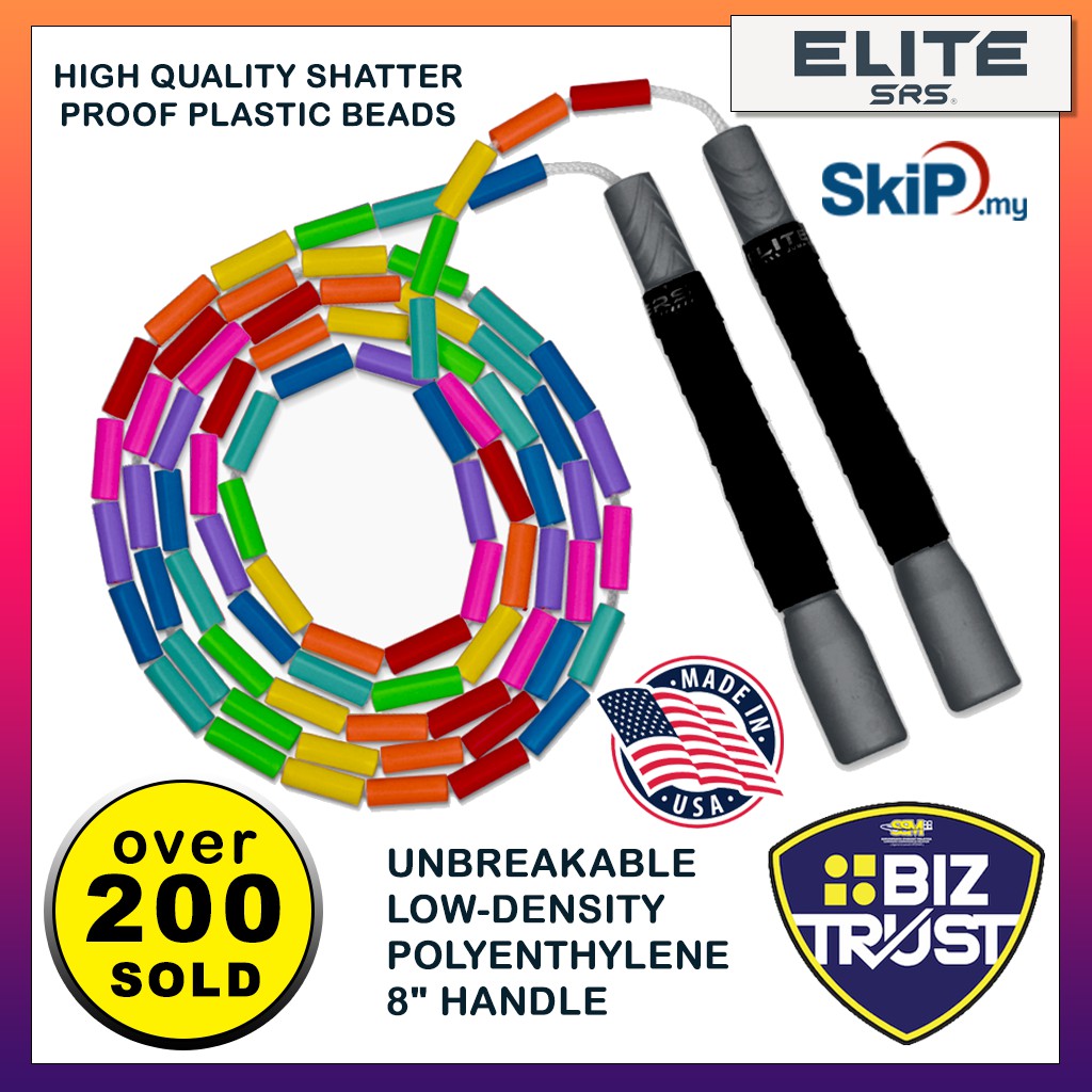 Elite SRS X Skip.My Signature 1'' Beaded Jump Rope (Long Handle with