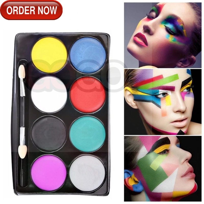 GG 8 Colors Washable Oily Children Face Paint Makeup Palette / Non