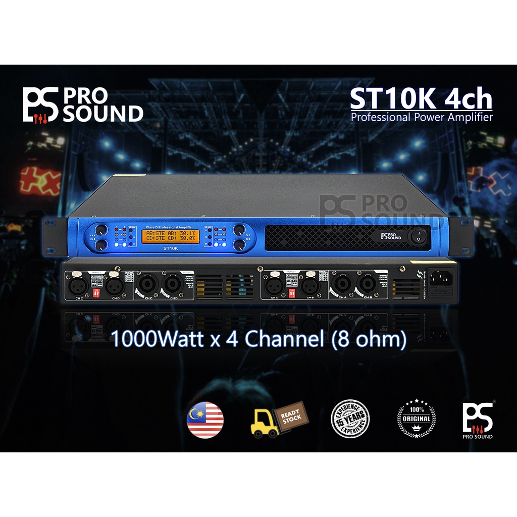 (Ready Stock) PS Pro Sound ST10K 4 channel Digital Power Amplifier