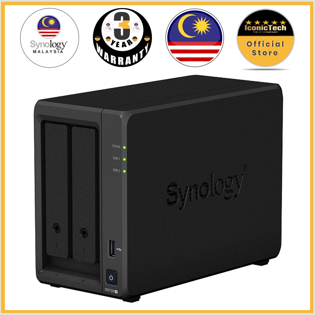 Ready Stock 0TB Synology 2BAY NAS ENCLOSURE (Device Only) 0TB DS720